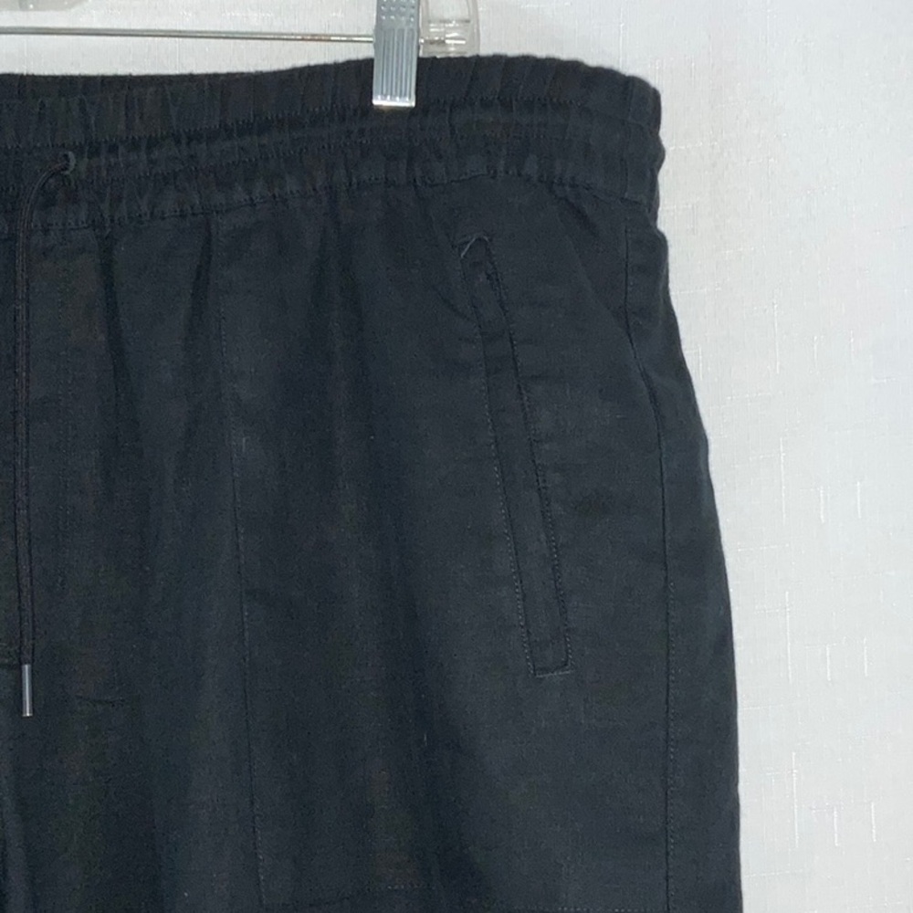 603 Athleta Retreat Linen Wide Leg Black Capri Pants with Pockets - Picture 9 of 16